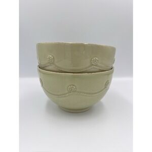 JULISKA Berry & Thread Pistachio Green 2 Footed Cereal Bowls 6" SET of 2 Discont